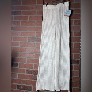 Shade & Shore White Knit Wide-Leg Size XS